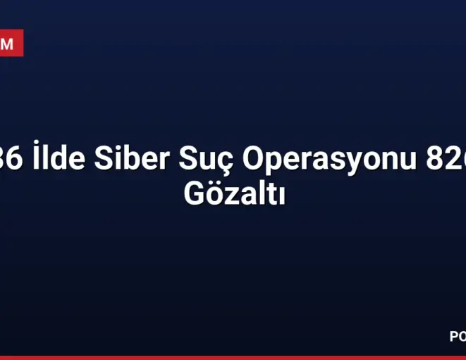 36 İlde Siber Suç Operasyonu 826 Gözaltı