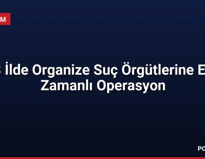 8 İlde Organize Suç Örgütlerine Eş Zamanlı Operasyon