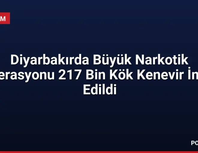 Diyarbakırda Büyük Narkotik Operasyonu 217 Bin Kök Kenevir İmha Edildi