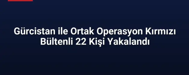 Gürcistan ile Ortak Operasyon Kırmızı Bültenli 22 Kişi Yakalandı