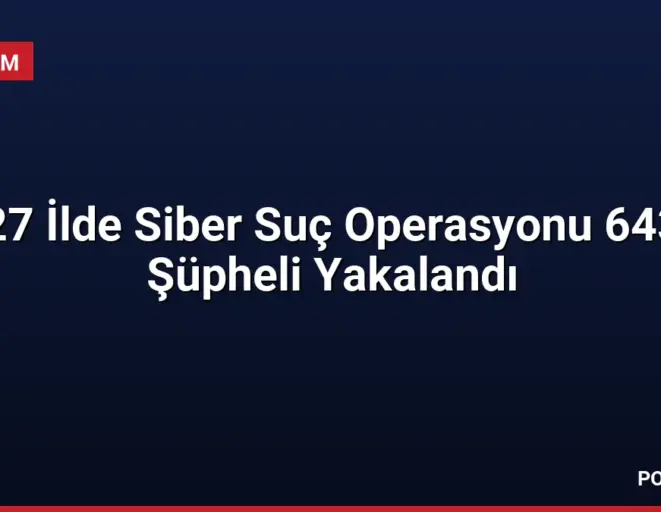 27 İlde Siber Suç Operasyonu 643 Şüpheli Yakalandı
