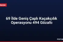 69 İlde Geniş Çaplı Kaçakçılık Operasyonu 494 Gözaltı