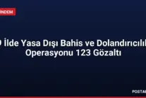 9 İlde Yasa Dışı Bahis ve Dolandırıcılık Operasyonu 123 Gözaltı